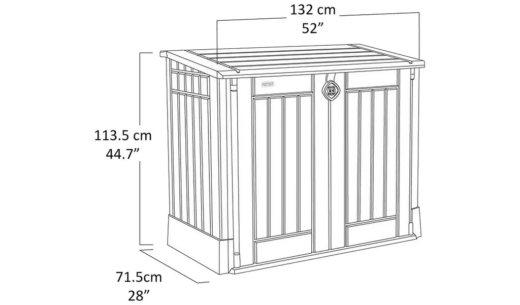 Keter Store It Out Midi Beige & brown Wood effect Plastic Garden storage box 880L