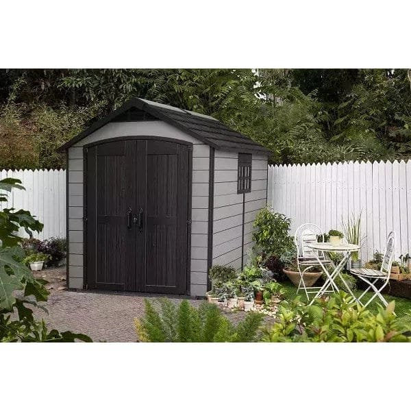 Keter 7.5'x9' Premier Heavy Duty Plastic Shed – Grey