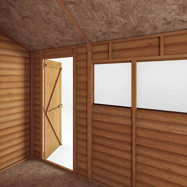 Mercia Overlap 8x6 ft Reverse apex Wooden Shed with floor & 2 windows