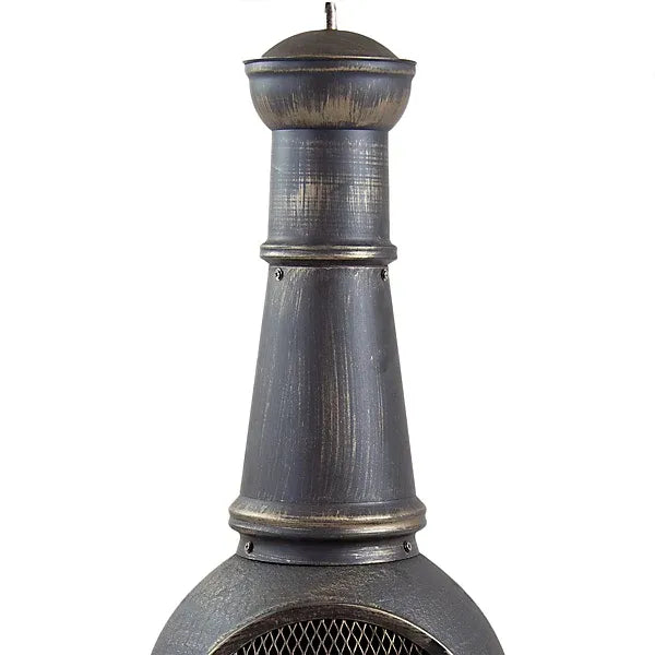 Bentley 120cm Extra-Large Open Bowl Mesh Cast Iron Patio Chiminea Heater Black