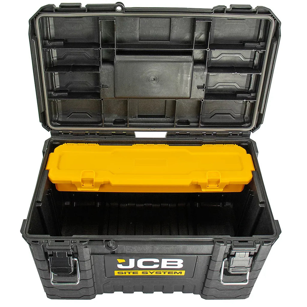 JCB Site System 5-Piece Tool Storage Set, Heavy-Duty Modular Toolboxes & Cart / Trolley JCB-SITESYS-ST-2